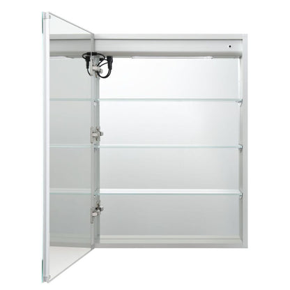 Blossom Vega 24" x 32" Recessed or Surface Mount Left-Hinged Door LED Mirror Medicine Cabinet With 3 Adjustable Glass Shelves and Built-In Defogger