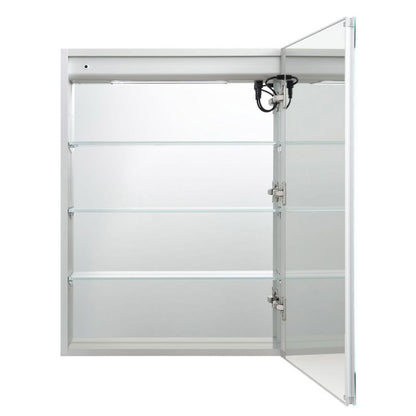 Blossom Vega 24" x 32" Recessed or Surface Mount Right-Hinged Door LED Mirror Medicine Cabinet With 3 Adjustable Glass Shelves and Built-In Defogger