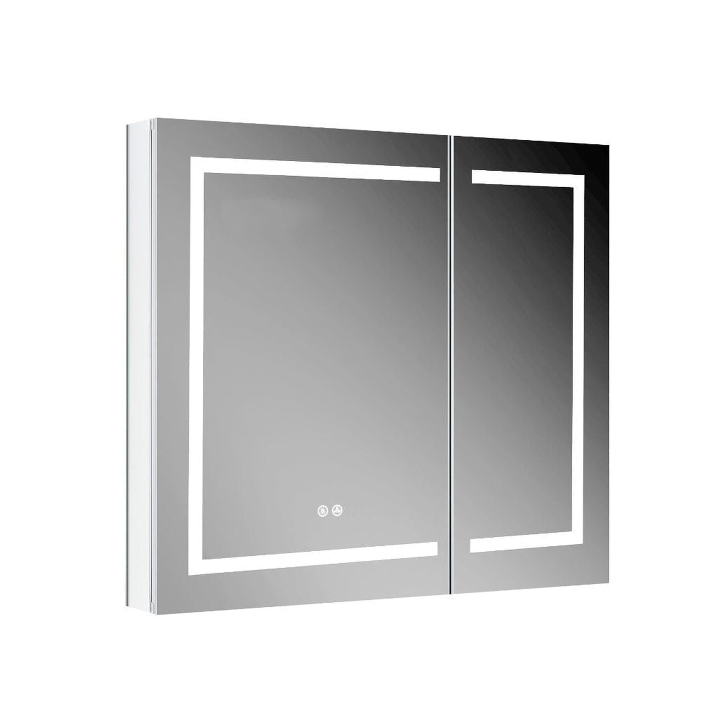 Blossom Vega 36" x 32" Recessed or Surface Mount 2-Door LED Mirror Medicine Cabinet With 3 Adjustable Glass Shelves and Built-In Defogger