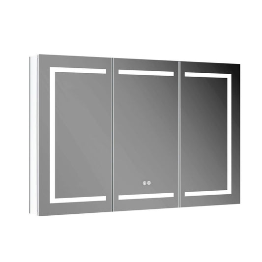 Blossom Vega 48" x 32" Recessed or Surface Mount 2-Door LED Mirror Medicine Cabinet With 3 Adjustable Glass Shelves and Built-In Defogger