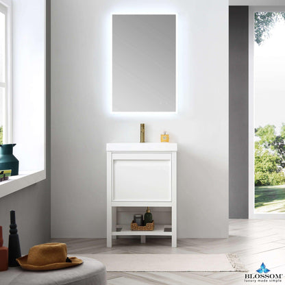 Blossom Vienna 24" 1-Drawer Matte White Freestanding Vanity Base