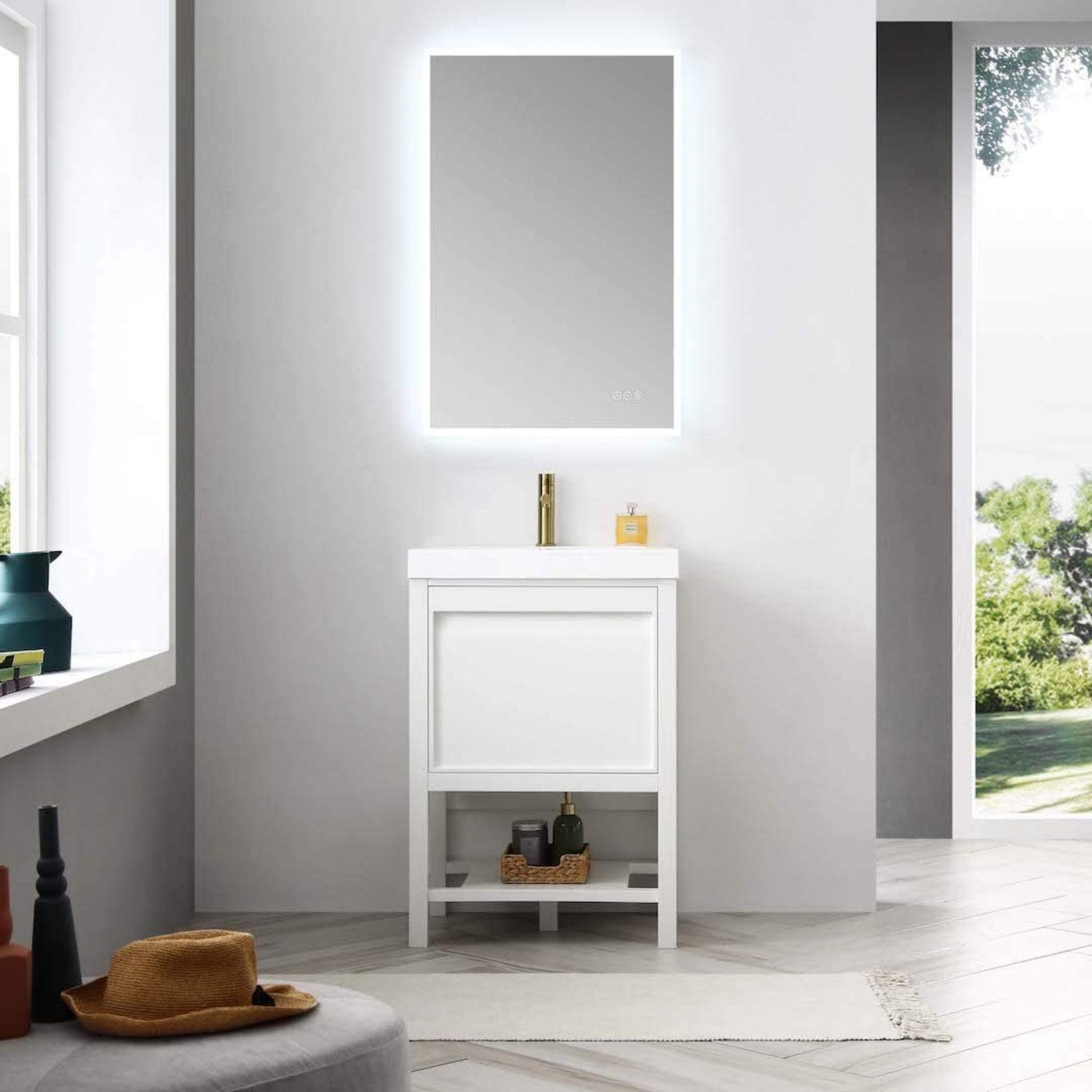Blossom Vienna 24" 1-Drawer Matte White Freestanding Vanity Set With Acrylic Drop-In Single Sink