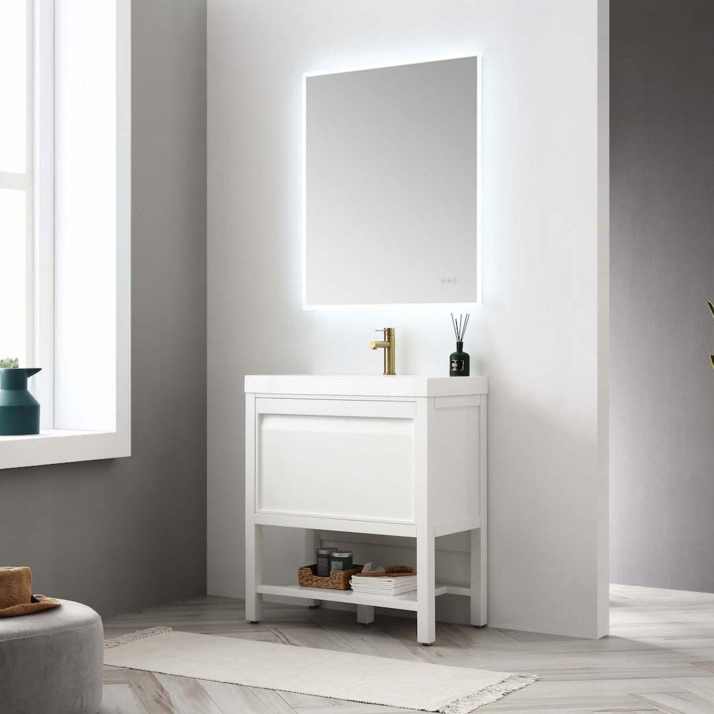 Blossom Vienna 30" 1-Drawer Matte White Freestanding Vanity Base