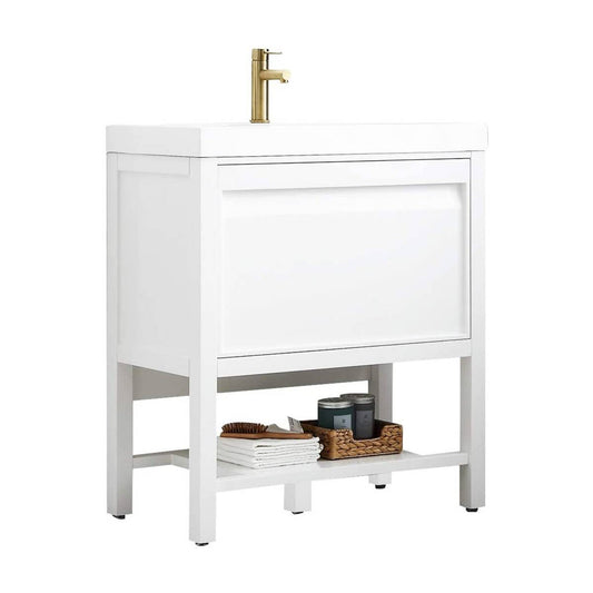 Blossom Vienna 30" 1-Drawer Matte White Freestanding Vanity Set With Acrylic Drop-In Single Sink