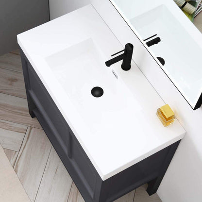 Blossom Vienna 36" 1-Door 1-Drawer Matte Gray Freestanding Vanity Set With Acrylic Drop-In Single Sink