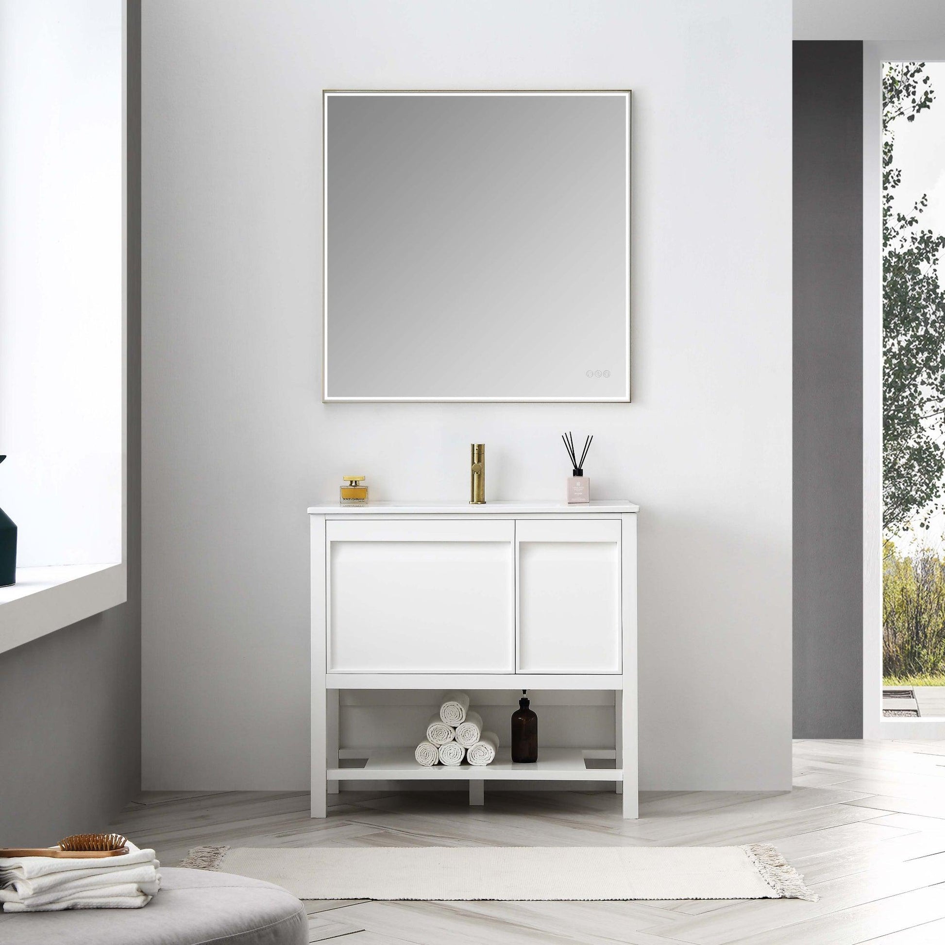 Blossom Vienna 36" 1-Door 1-Drawer Matte White Freestanding Vanity Base