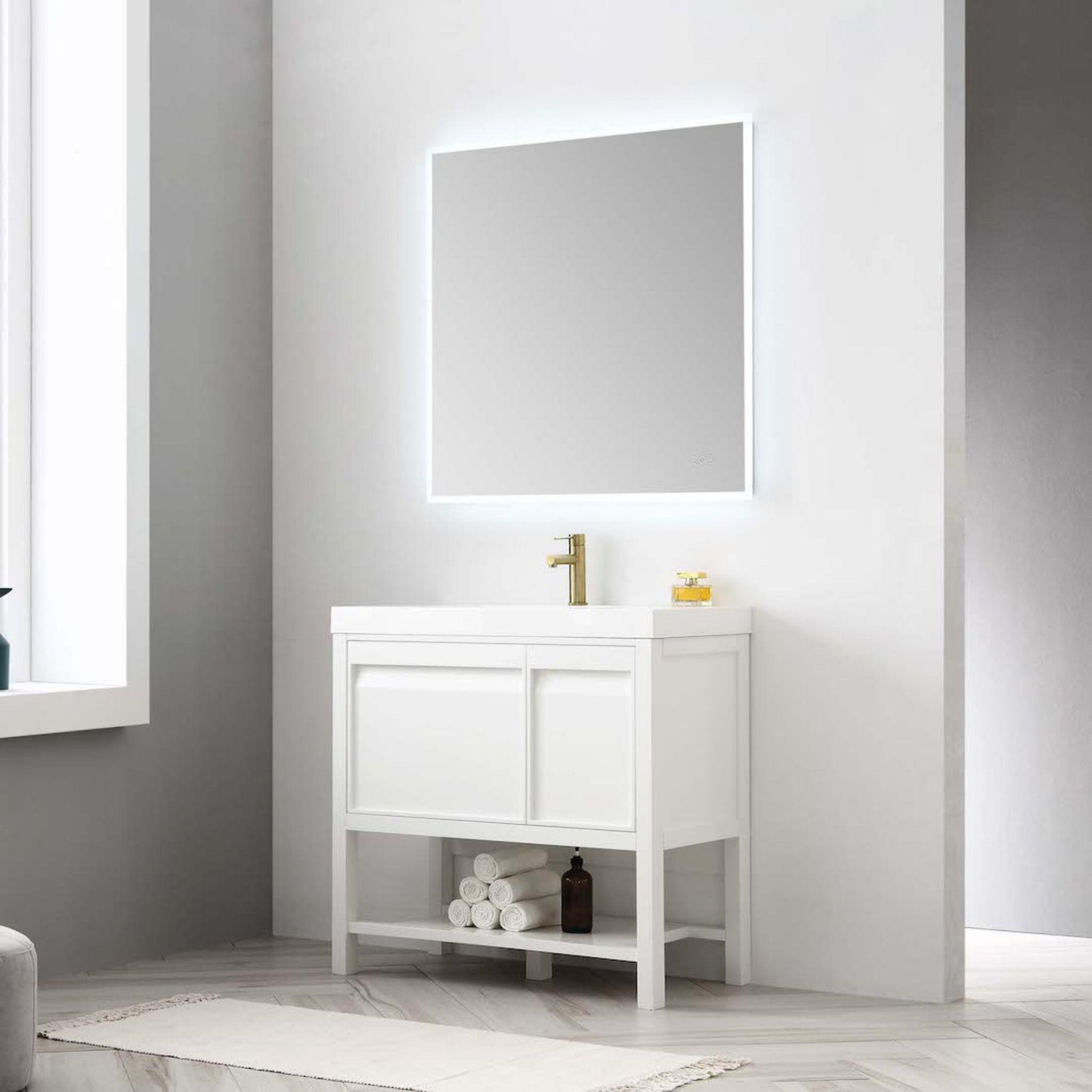 Blossom Vienna 36" 1-Door 1-Drawer Matte White Freestanding Vanity Base