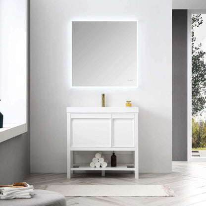 Blossom Vienna 36" 1-Door 1-Drawer Matte White Freestanding Vanity Set With Acrylic Drop-In Single Sink