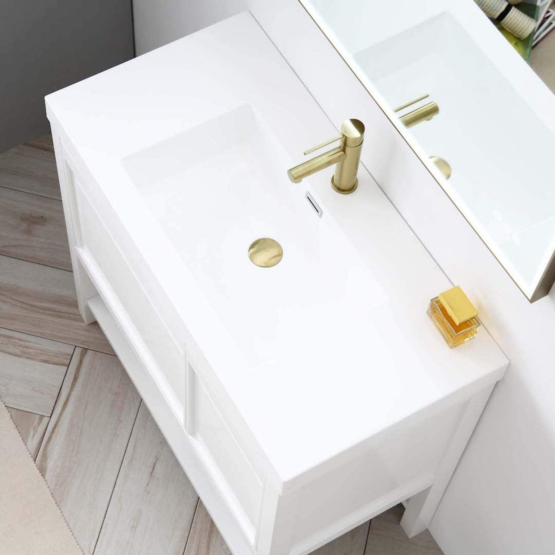 Blossom Vienna 36" 1-Door 1-Drawer Matte White Freestanding Vanity Set With Acrylic Drop-In Single Sink