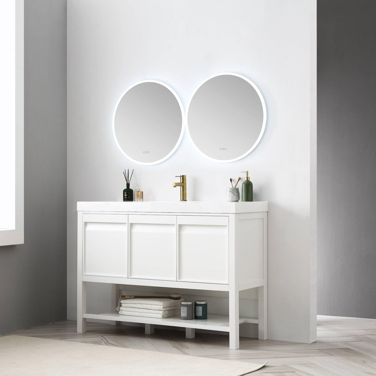 Blossom Vienna 48" 3-Drawer Matte White Freestanding Vanity Set With Acrylic Drop-In Single Sink