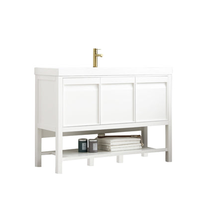 Blossom Vienna 48" 3-Drawer Matte White Freestanding Vanity Set With Acrylic Drop-In Single Sink