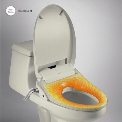 Brondell Swash 1400 19.55" Biscuit Round Electric Luxury Bidet Toilet Seat With Wireless Remote Control
