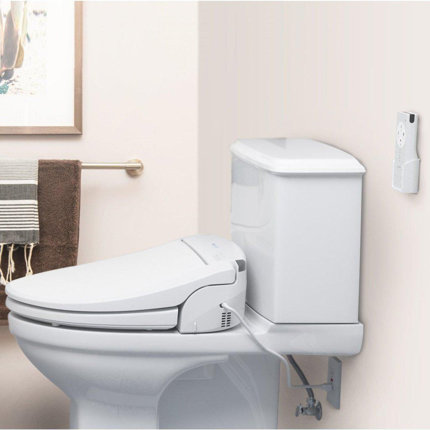 Brondell Swash DS725 20.87" White Elongated Electric Advanced Bidet Toilet Seat With Wireless Remote Control