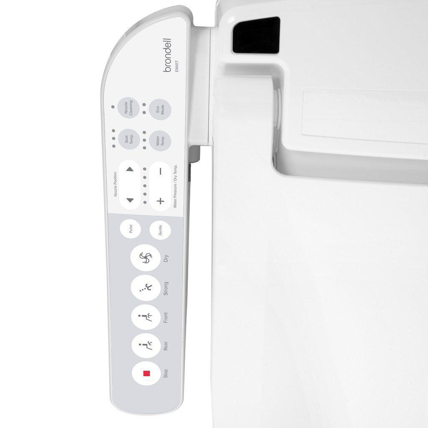 Brondell Swash Select EM417 19.5" White Round Electric Advanced Bidet Toilet Seat With Side Control Panel