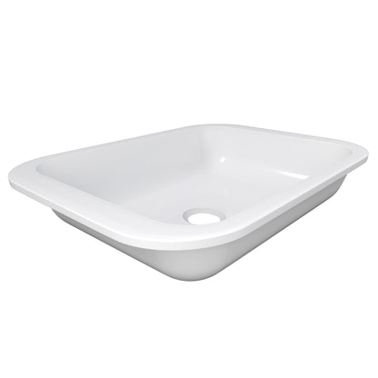 Cambridge Plumbing 21" White Mineral Composite Undermount Bathroom Sink