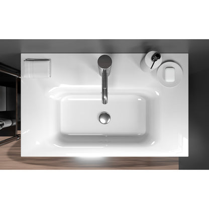 Cambridge Plumbing 32" White Mineral Composite Wall Mounted Bathroom Sink