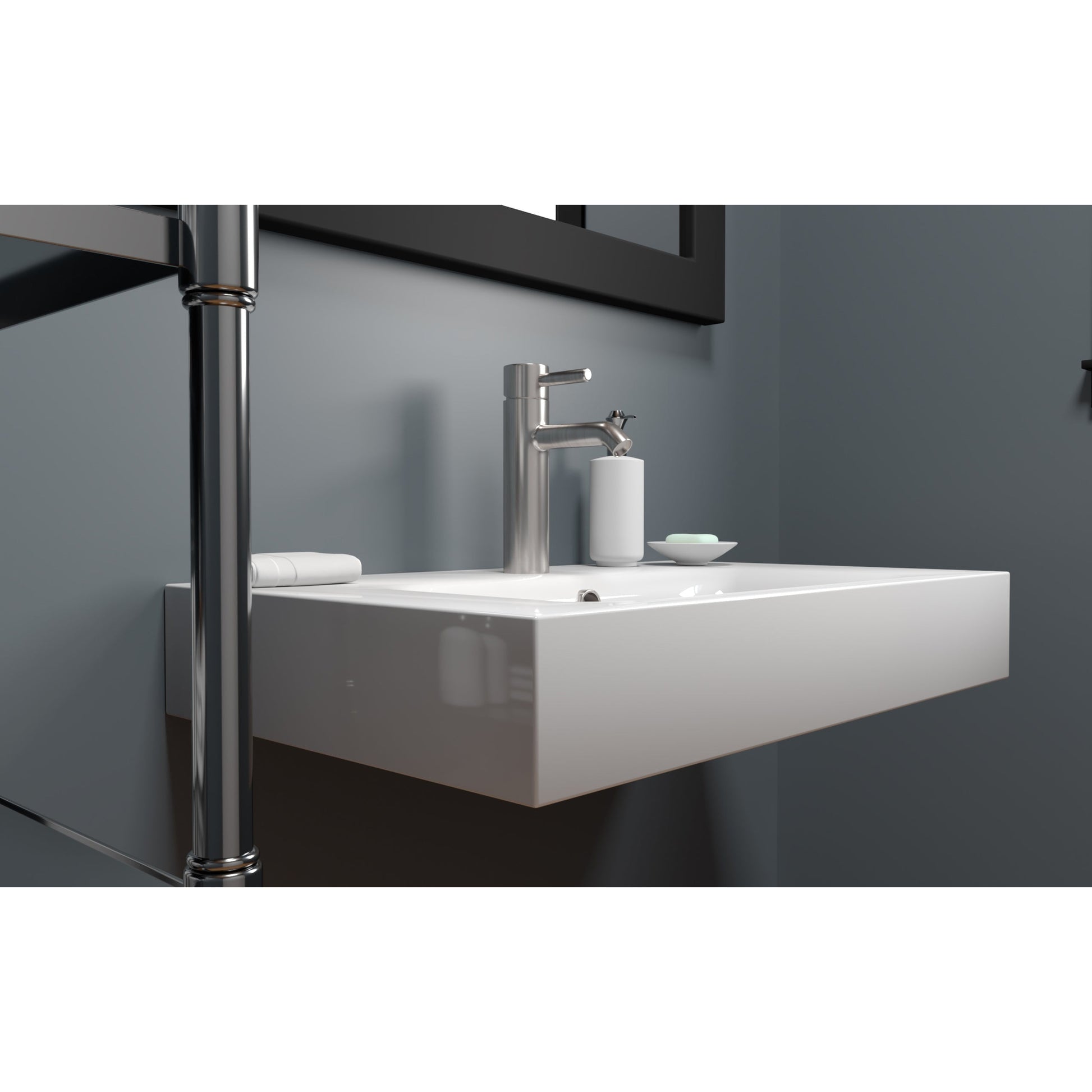 Cambridge Plumbing 32" White Mineral Composite Wall Mounted Bathroom Sink