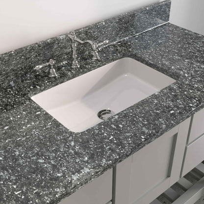 Cambridge Plumbing USA Patriot 48" Gray Solid Wood Single Bathroom Vanity With Starry Countertop Finish And Engineered Composite Countertop, Backsplash And Basin Sink