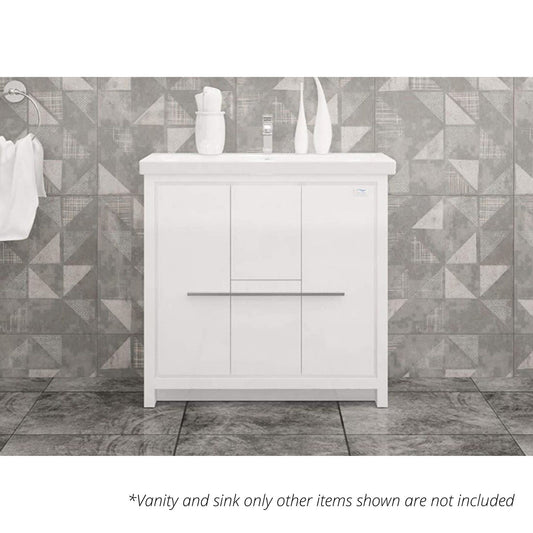 Casa Mare Alessio 32" Glossy White Bathroom Vanity and Ceramic Sink Combo