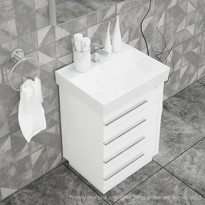 Casa Mare Domenico 32" Glossy White Bathroom Vanity and Ceramic Sink Combo