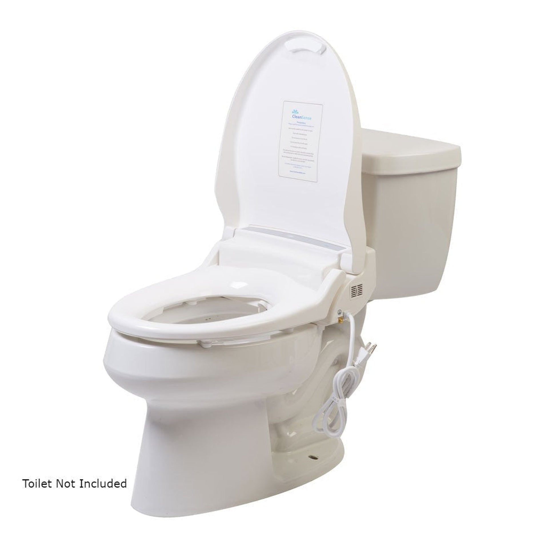 CleanSense DIB-1500R-RW-220 White Advanced Round Bidet Seat With LCD Remote Control and Energy Efficient Water Heating System 220V