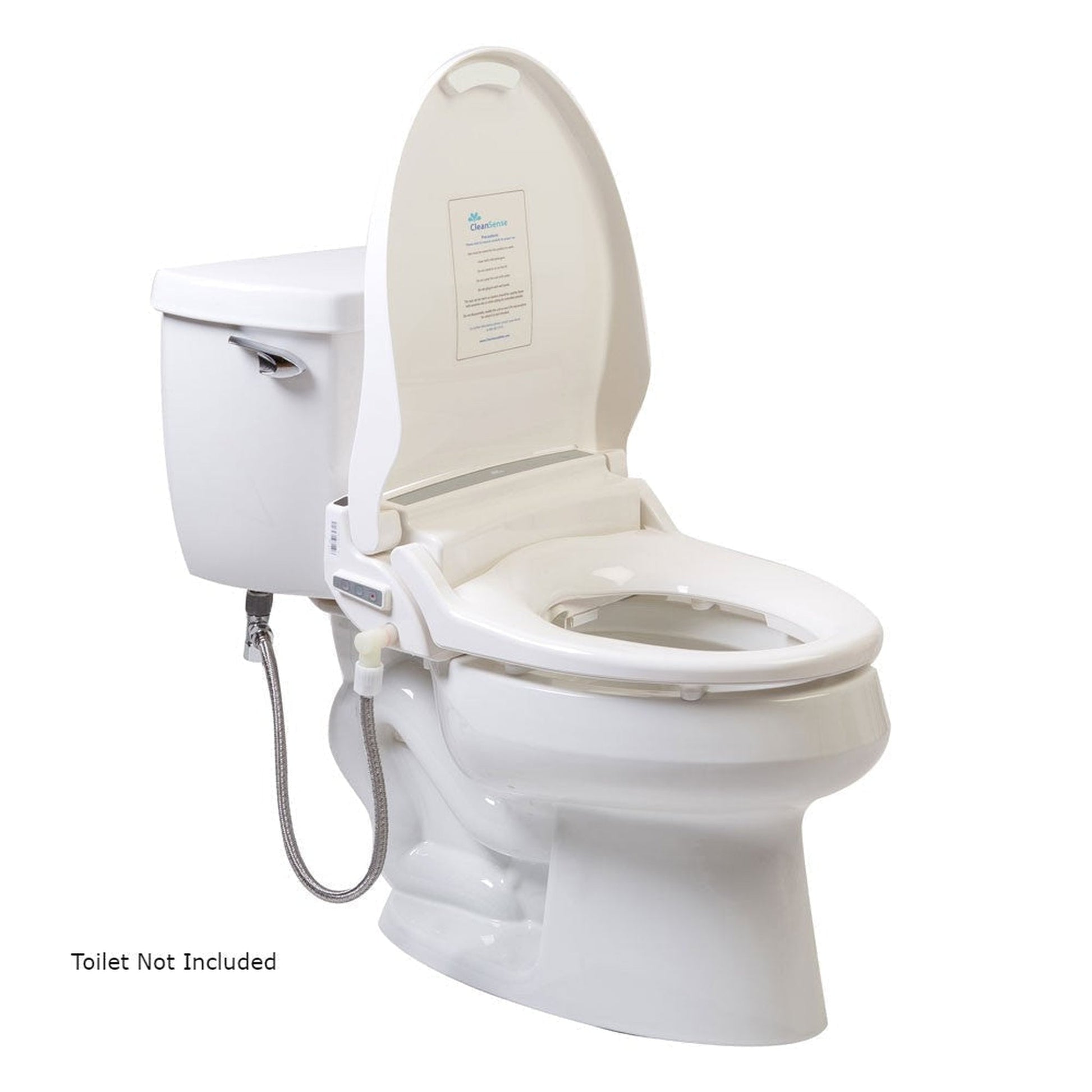 CleanSense DIB-1500R-RW-220 White Advanced Round Bidet Seat With LCD Remote Control and Energy Efficient Water Heating System 220V