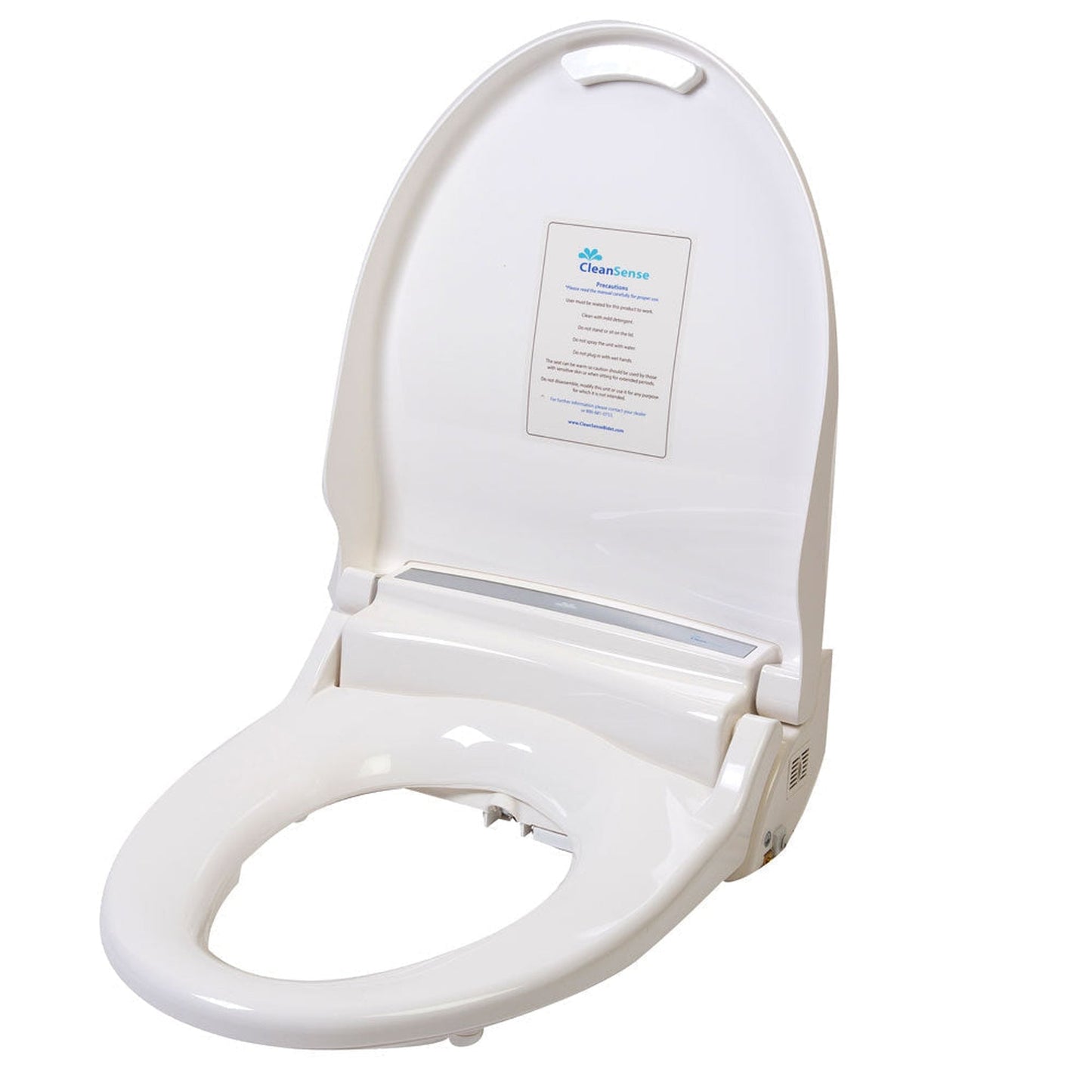 CleanSense DIB-1500R-RW-220 White Advanced Round Bidet Seat With LCD Remote Control and Energy Efficient Water Heating System 220V