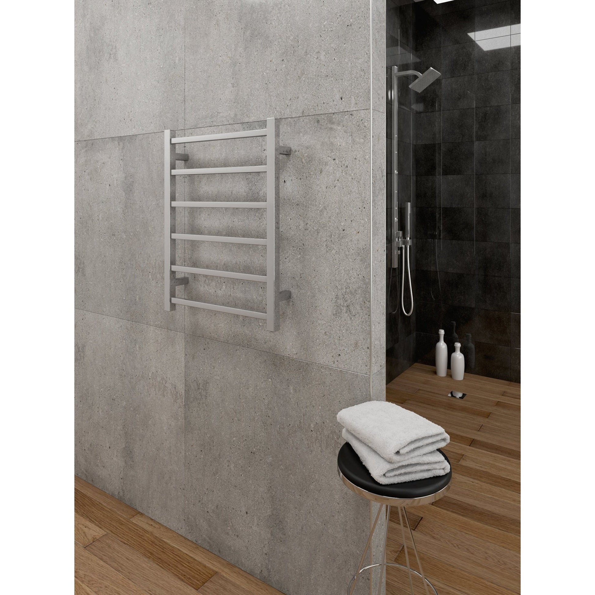 Cozy in Paris Axis 22" x 28" 68 W 200 BTU Nickel Electric Heating Wall-Mounted Towel Warmer