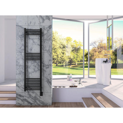 Cozy in Paris EOS 20" x 63" 500 W 425 BTU Black Electric Heating Wall-Mounted Towel Warmer