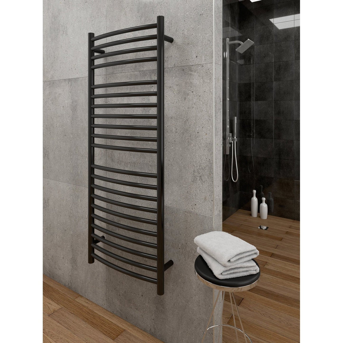 Cozy in Paris Hestia 24" x 59" 210 W 716 BTU Black Electric Heating Wall-Mounted Towel Warmer