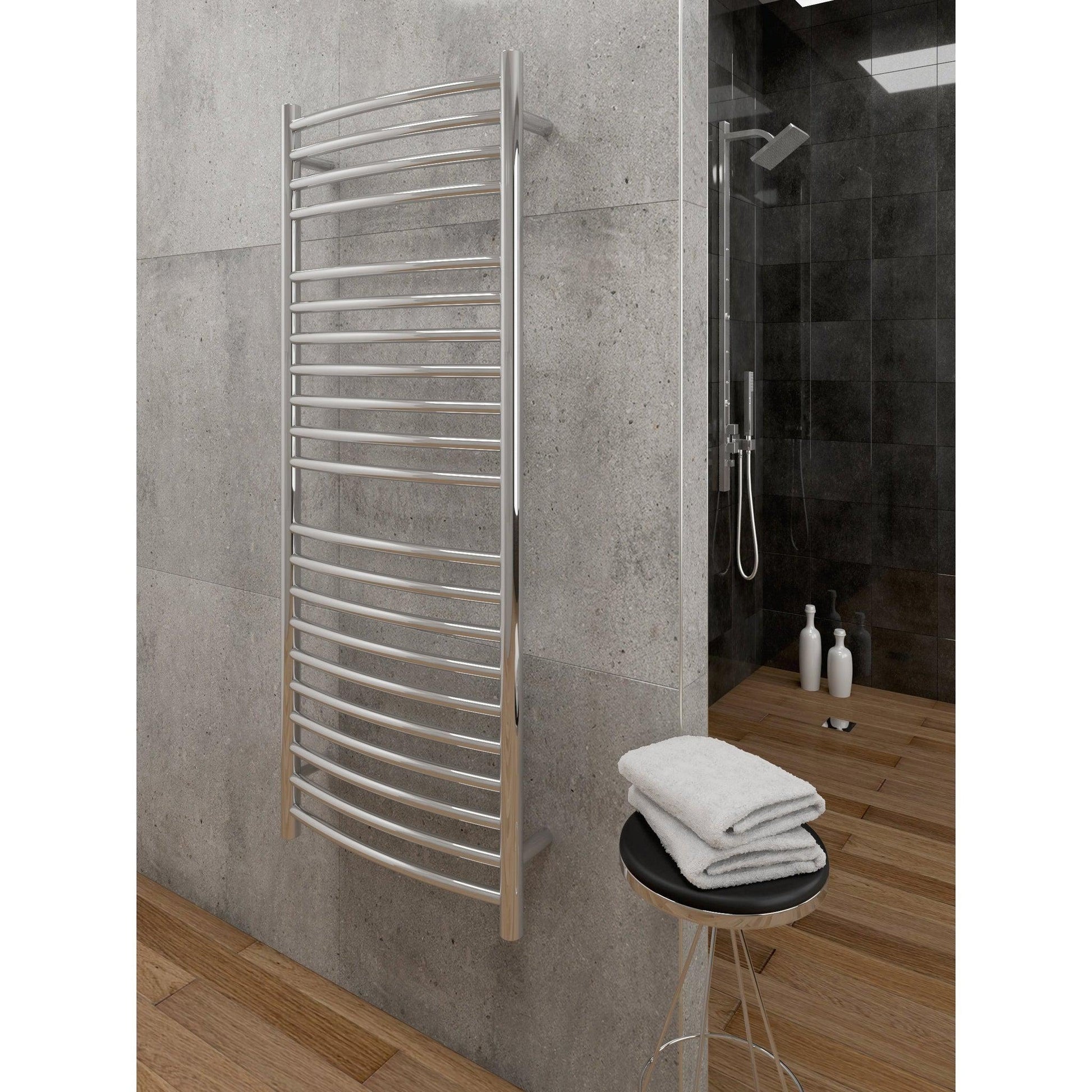 Cozy in Paris Hestia 24" x 59" 210 W 716 BTU Chrome Electric Heating Wall-Mounted Towel Warmer