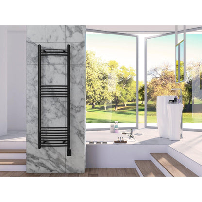 Cozy in Paris Themis 20" x 63" 500 W 427 BTU Black Electric Heating Wall-Mounted Towel Warmer
