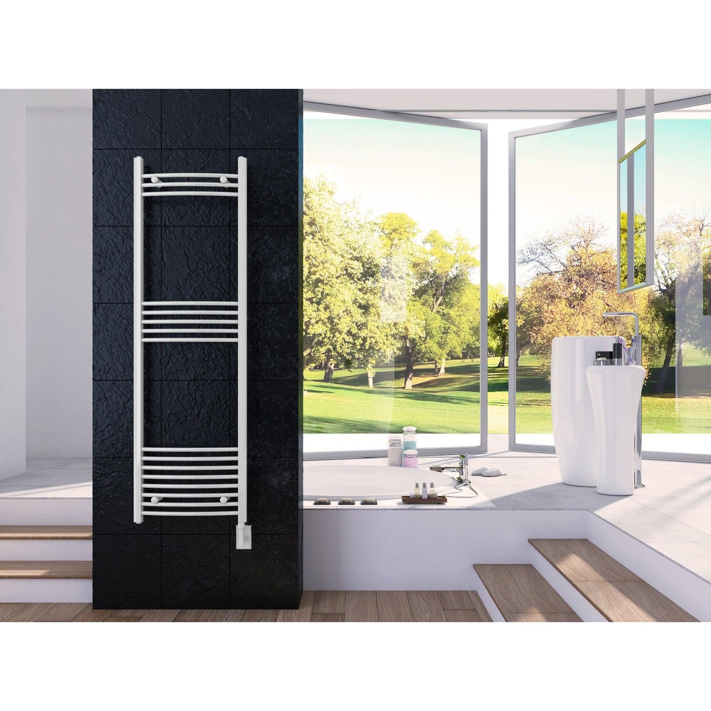 Cozy in Paris Themis 20" x 63" 500 W 427 BTU White Electric Heating Wall-Mounted Towel Warmer