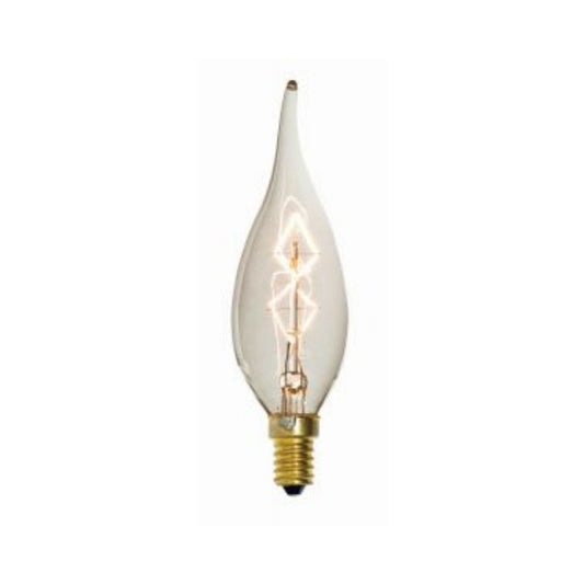 Craftmade 25-Watt C7 Flame Tip, Clear Amber Finish, E12 Candelabra Base, 4.3" M.O.L., 2200K Warm White Incandescent Light Bulb