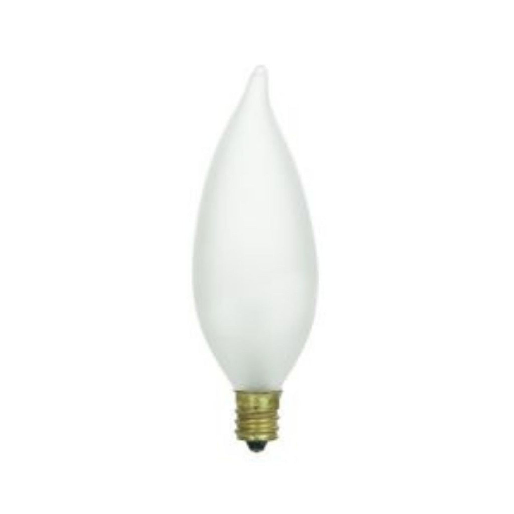 Craftmade 4-Watt Candle-Style With Flame Tip, Frosted Finish, E12 Candelabra Base, 4.4" M.O.L., 2700K Warm White LED Light Bulb