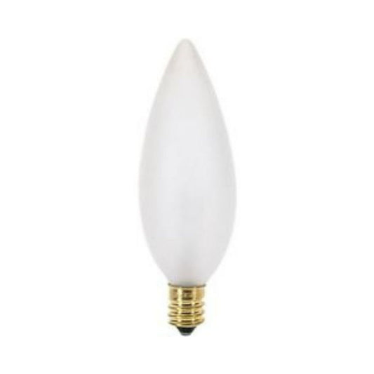 Craftmade 4-Watt Candle-Style With Straight Tip, Frosted Finish, E12 Candelabra Base, 3.6" M.O.L., 2700K Warm White LED Light Bulb