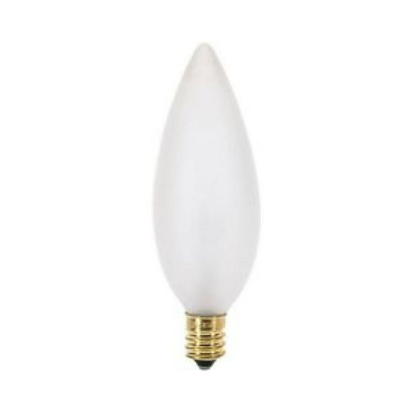 Craftmade 4-Watt Candle-Style With Straight Tip, Frosted Finish, E12 Candelabra Base, 3.6" M.O.L., 2700K Warm White LED Light Bulb