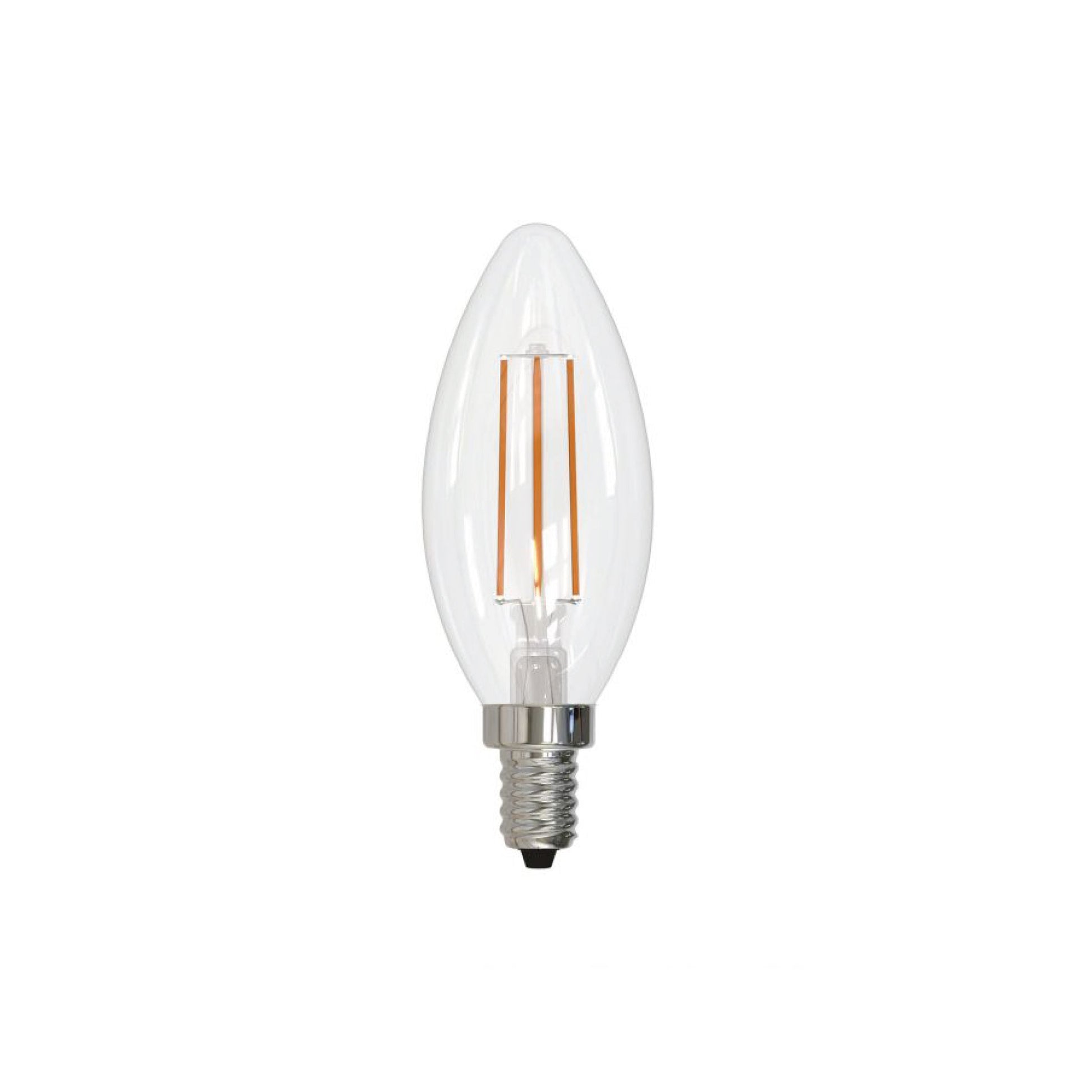 Craftmade 4.5-Watt C11 Clear Finish, E12 Candelabra Base, 3.8" M.O.L., 3000K Warm White LED Light Bulb