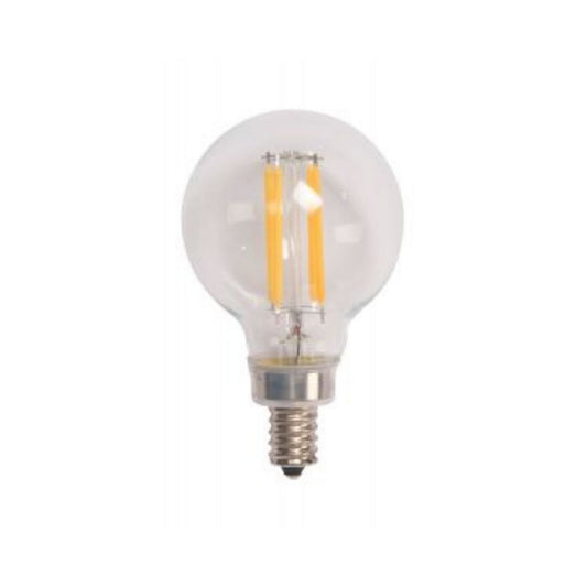 Craftmade 5.5-Watt G16.5 Clear Finish, E12 Candelabra Base, 3.2" M.O.L., 2700K Warm White LED Light Bulb