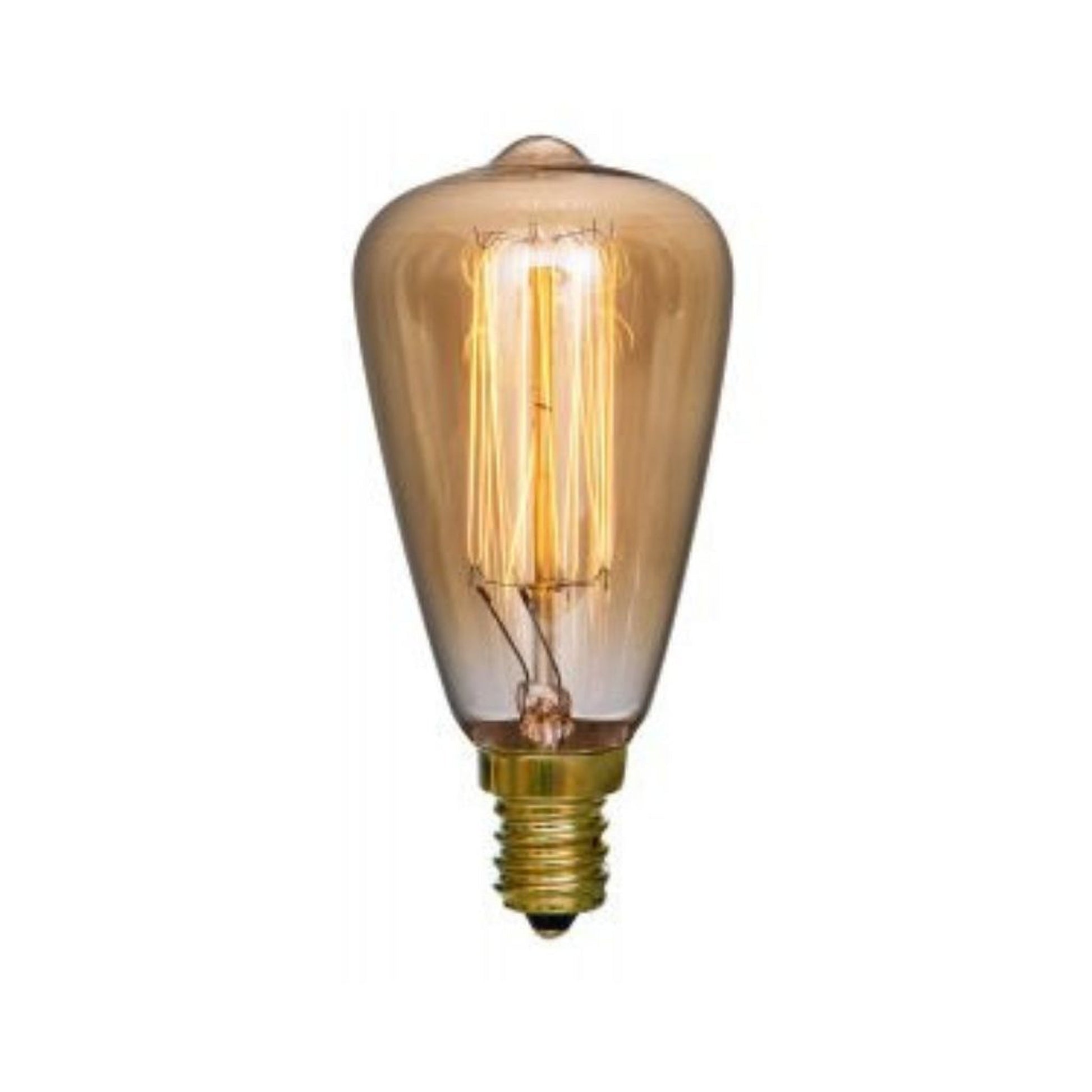 Craftmade 60-Watt ST15 Clear Amber Finish, E12 Candelabra Base, 4.3" M.O.L., 2200K Warm White Incandescent Light Bulb