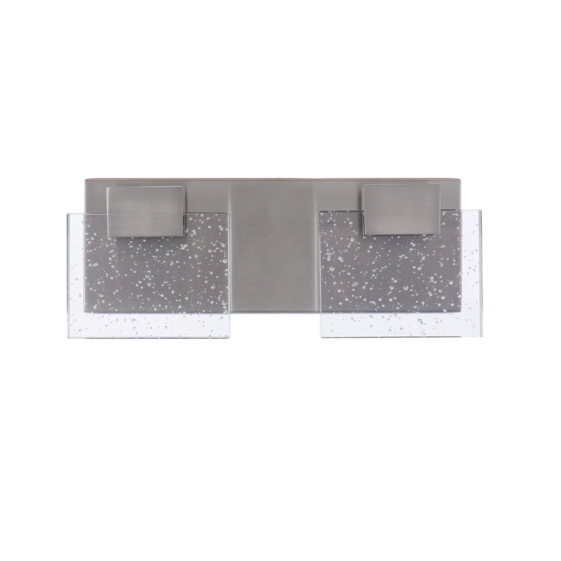 Craftmade Alamere 13" 2-Light Brushed Polished Nickel LED Vanity Light With Clear Seeded Glass Shades