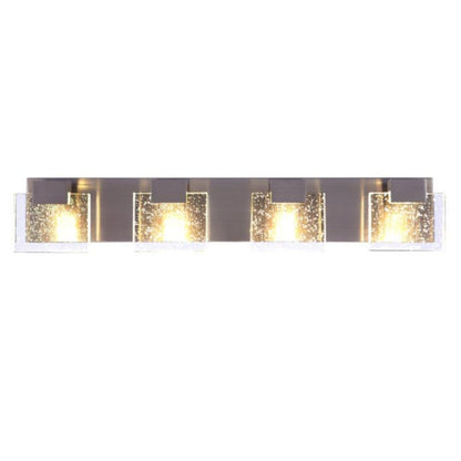 Craftmade Alamere 29" 4-Light Brushed Polished Nickel LED Vanity Light With Clear Seeded Glass Shades