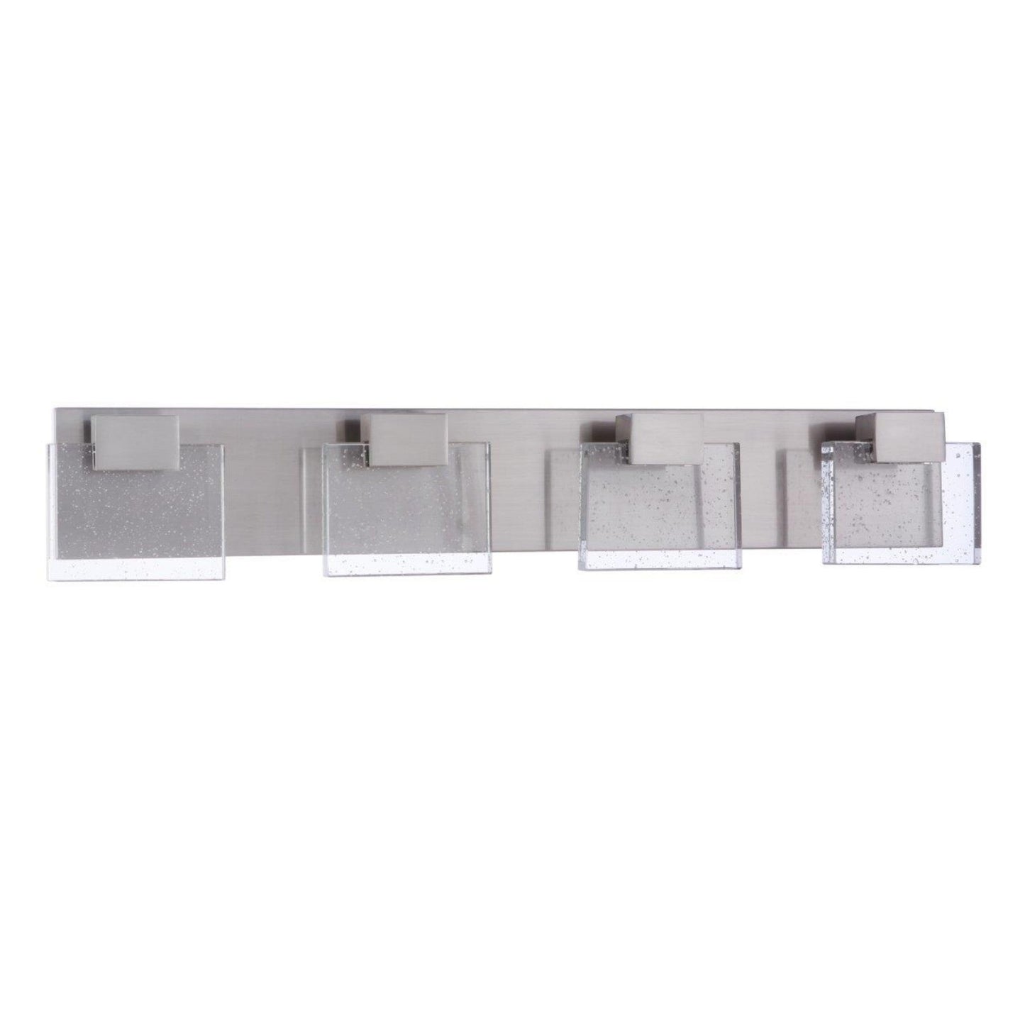 Craftmade Alamere 29" 4-Light Brushed Polished Nickel LED Vanity Light With Clear Seeded Glass Shades