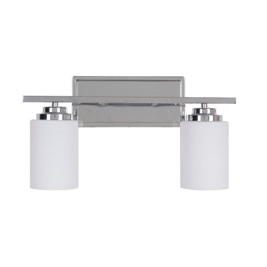 Craftmade Albany 17" 2-Light Chrome Vanity Light With White Frosted Glass Shades