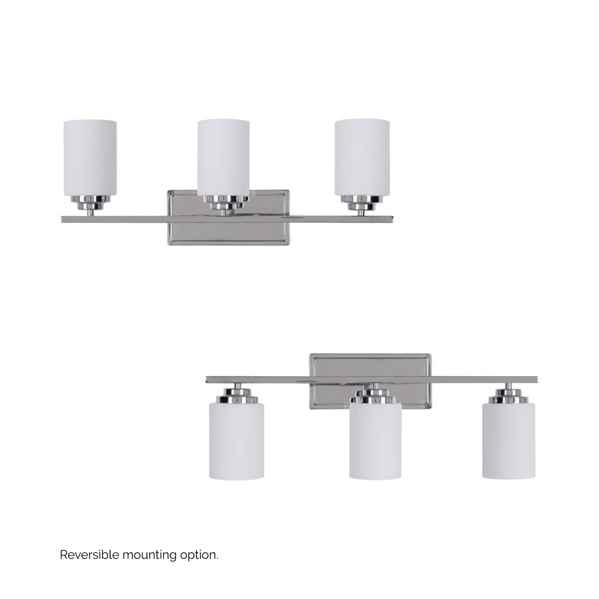 Craftmade Albany 25" 3-Light Chrome Vanity Light With White Frosted Glass Shades