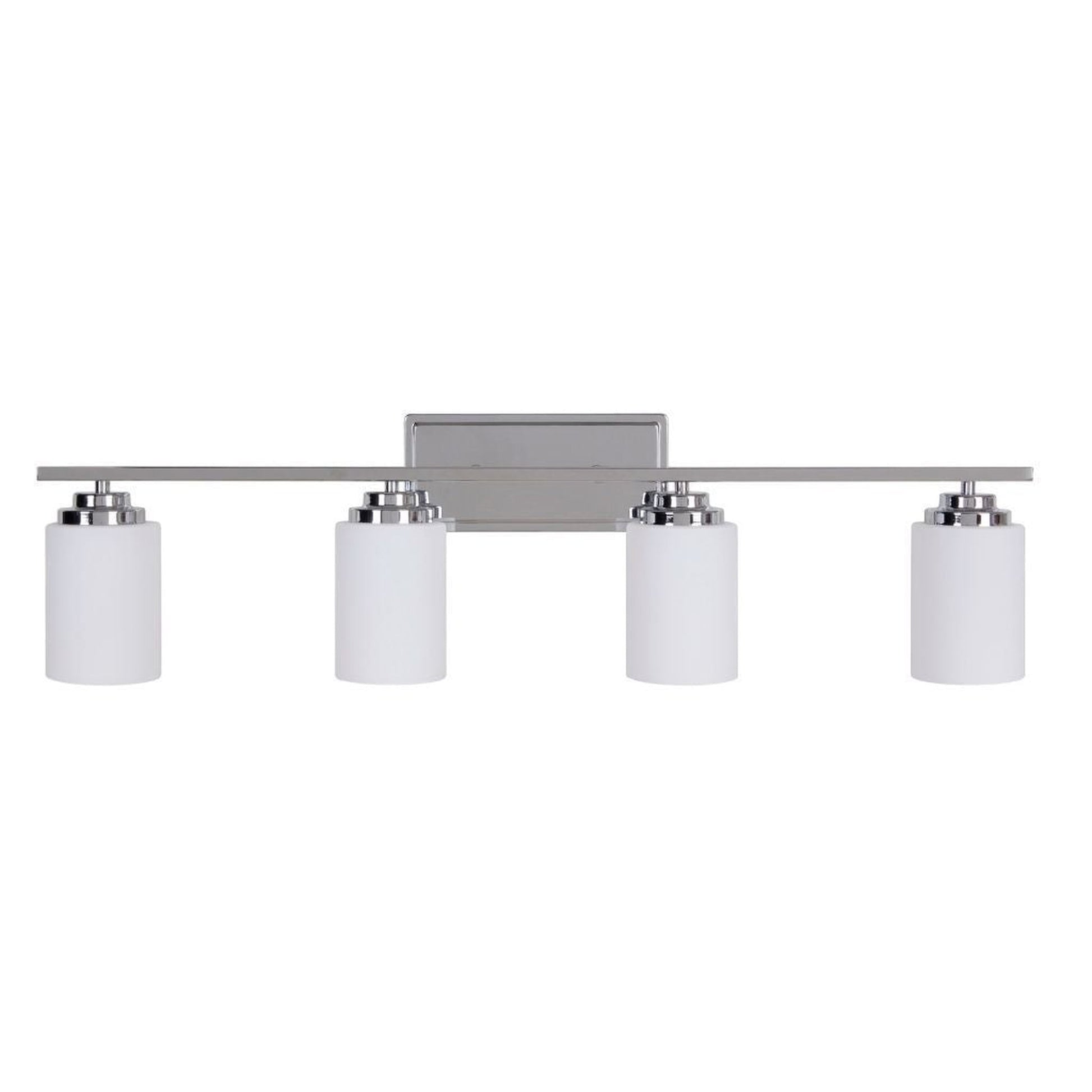 Craftmade Albany 35" 4-Light Chrome Vanity Light With White Frosted Glass Shades