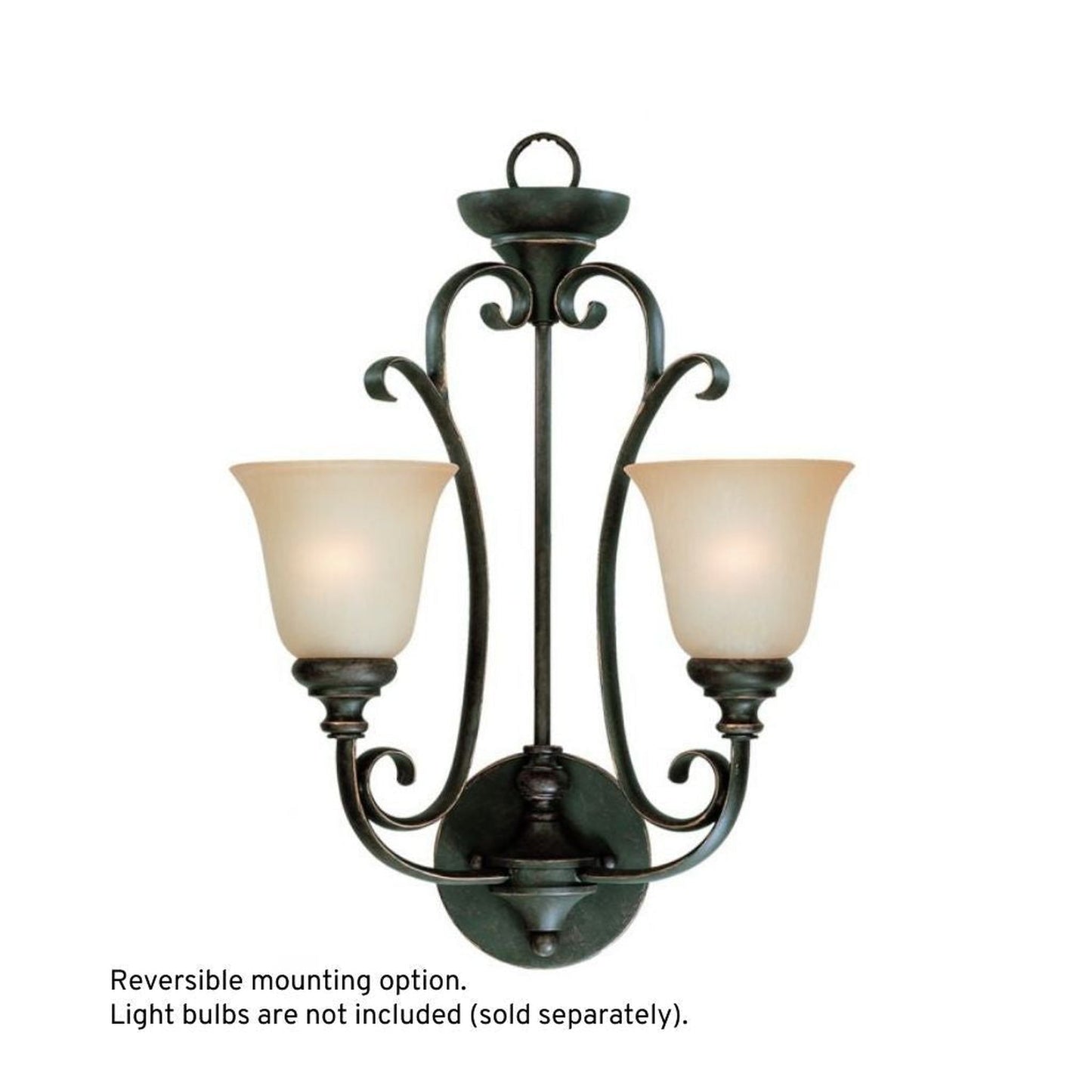 Craftmade Barrett Place 16" x 24" 2-Light Mocha Bronze Wall Sconce With Light Umber Etched Glass Shade