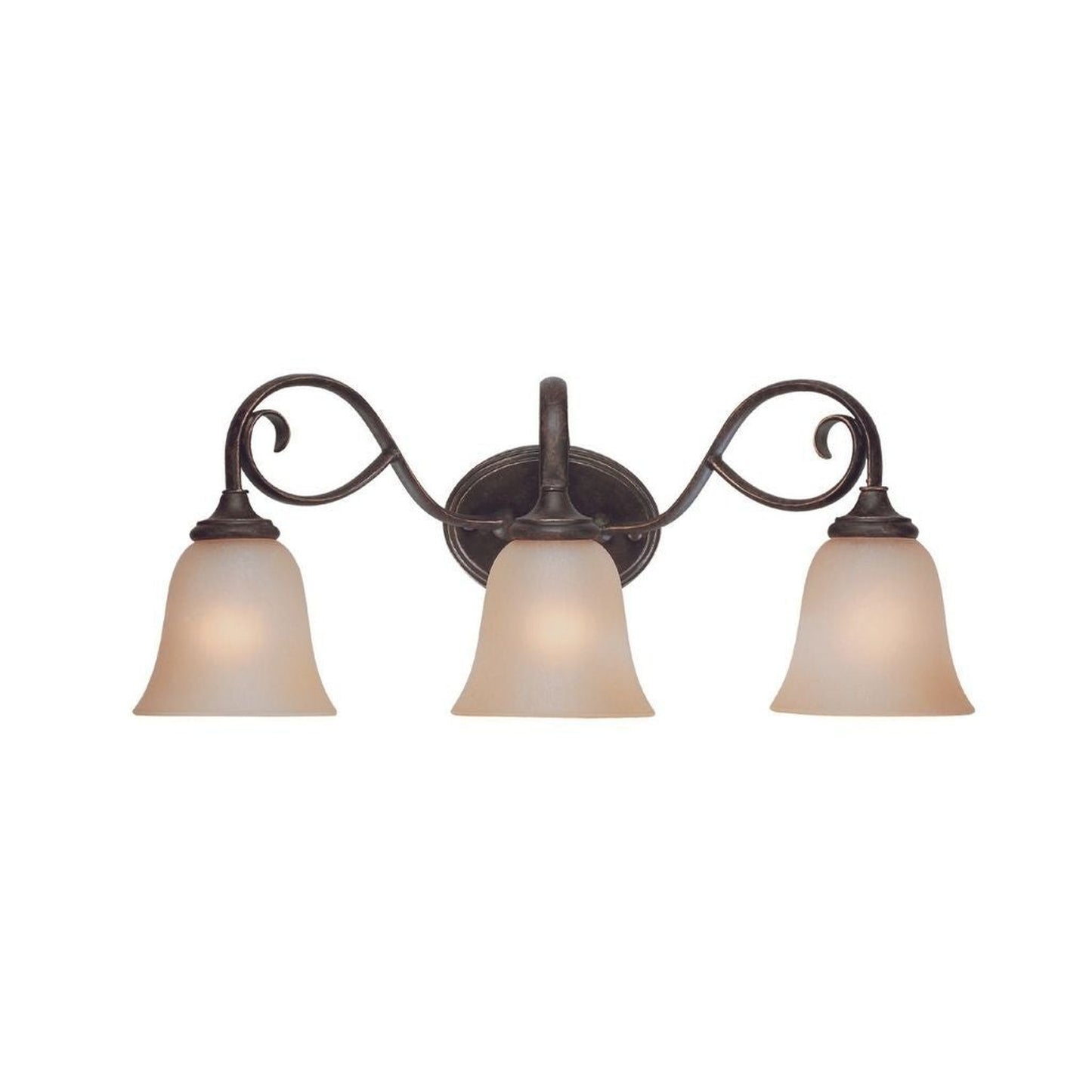 Craftmade Barrett Place 24" 3-Light Mocha Bronze Vanity Light With Light Umber Etched Glass Shades