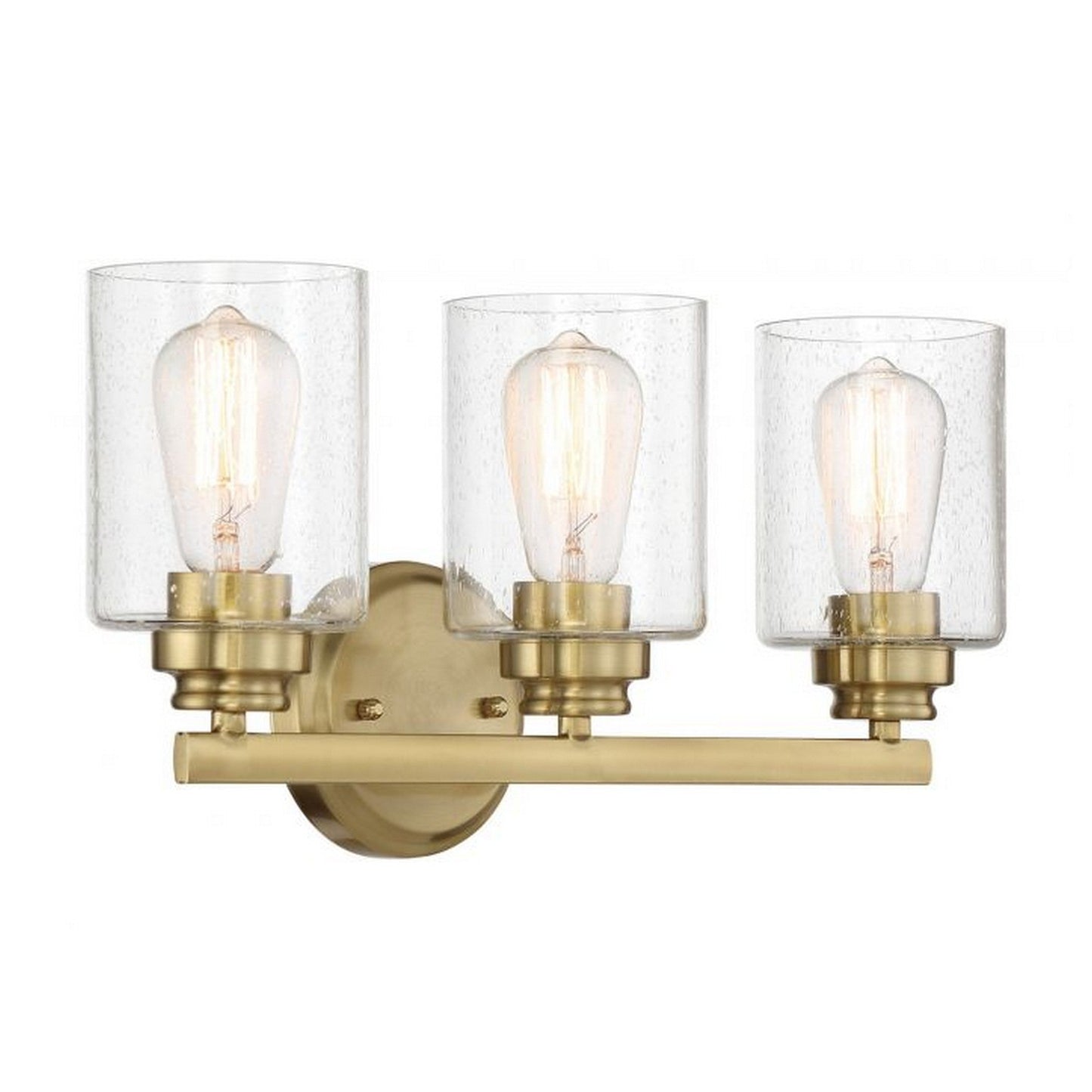 Craftmade Bolden 18" 3-Light Satin Brass Vanity Light With Clear Seeded Glass Shades