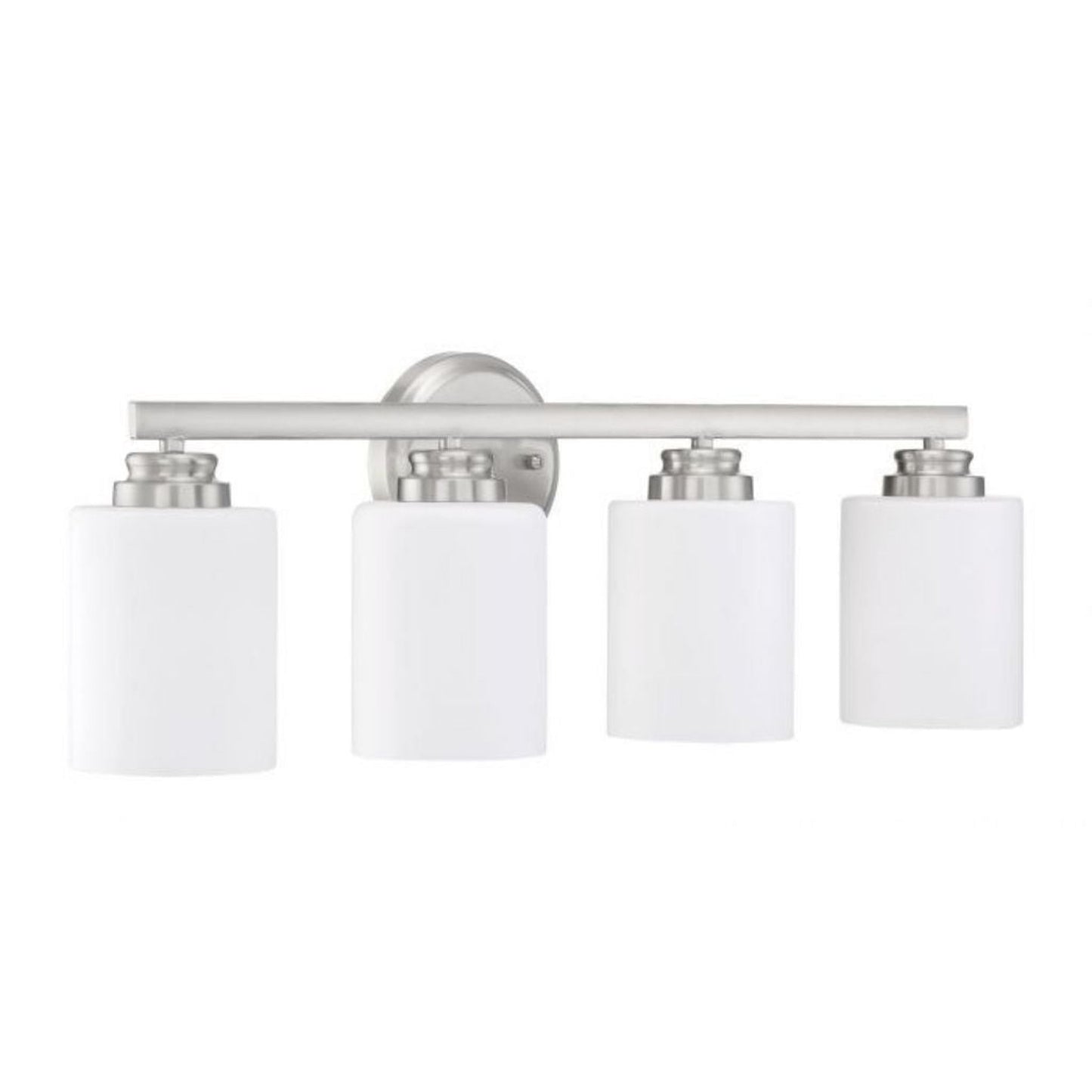 Craftmade Bolden 25" 4-Light Brushed Polished Nickel Vanity Light With White Frosted Glass Shades